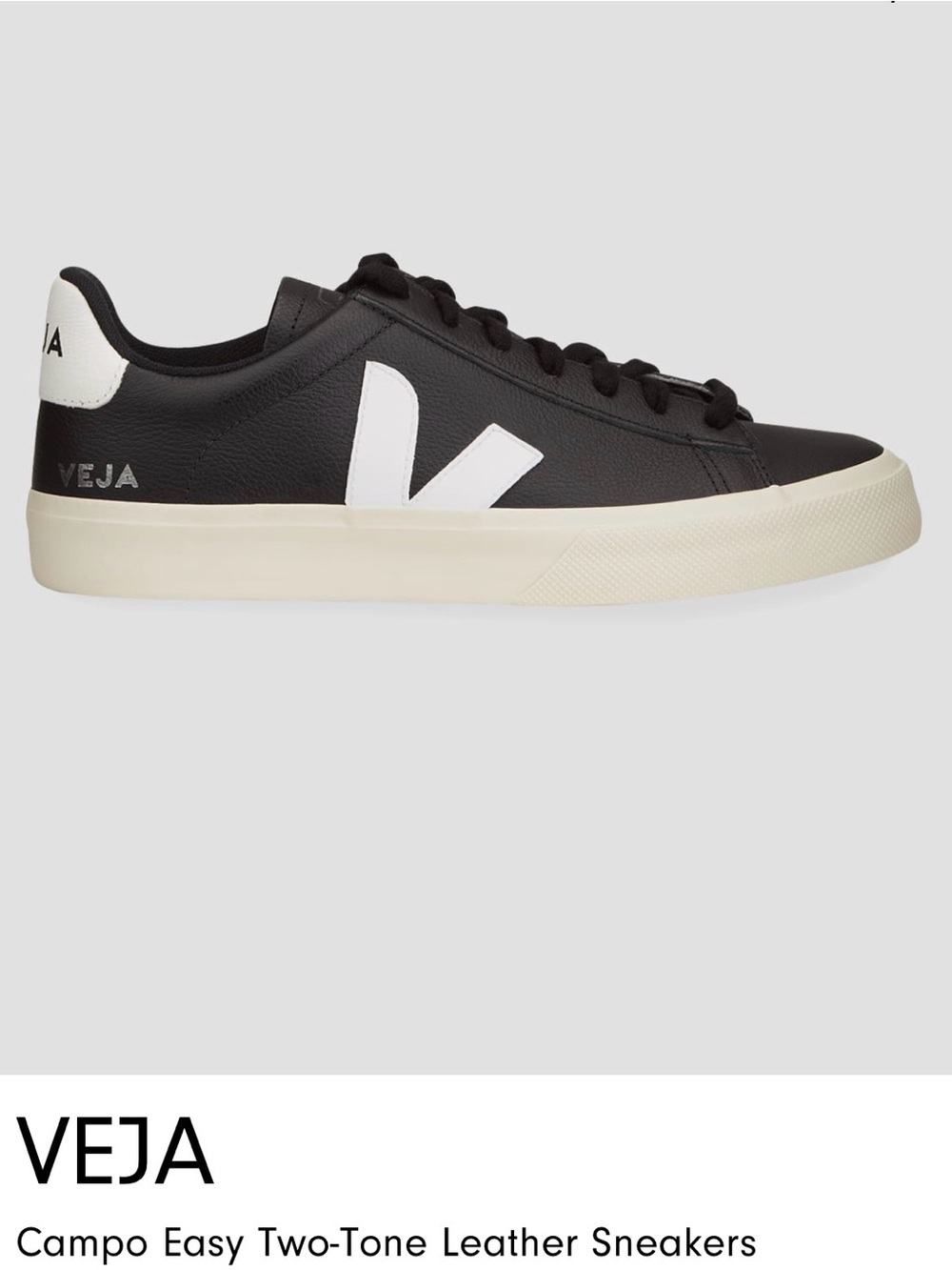 Veja Campo Easy Leather Sneakers in Black and White